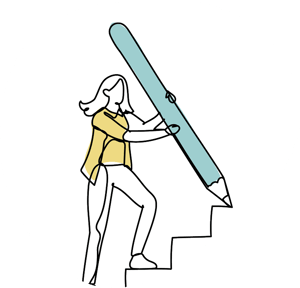 blob-woman-drawing-stairs